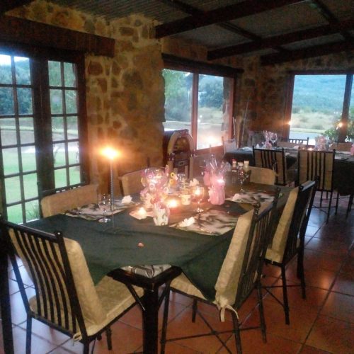 Dining setup at The Kingfisher Lodge